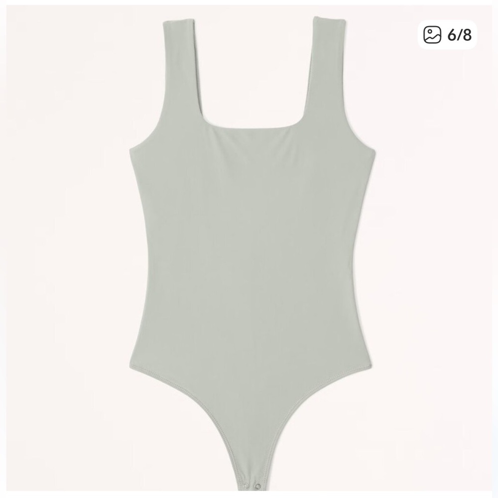 Abercrombie & Fitch Seamless Square Neck sleeveless Bodysuit Sage green M